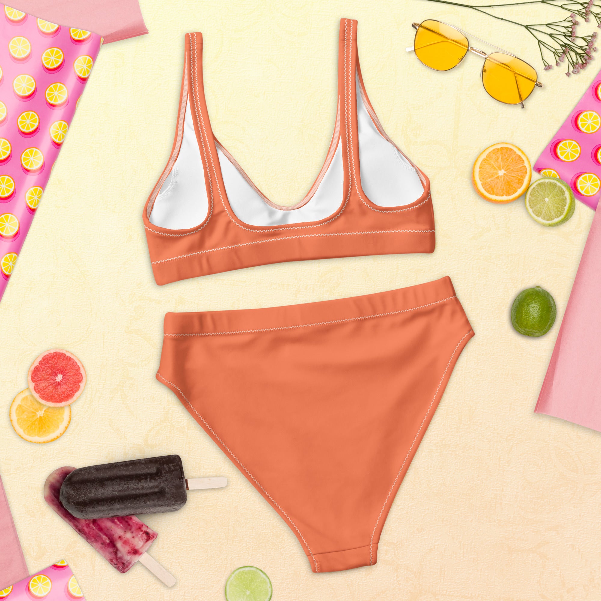 Summer Orange High Waisted Bikini